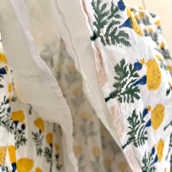 Emerson Fry LUCY BLOUSE BIG MARIGOLDS WHITE ORGANIC India collection Size M - Picture 13 of 15